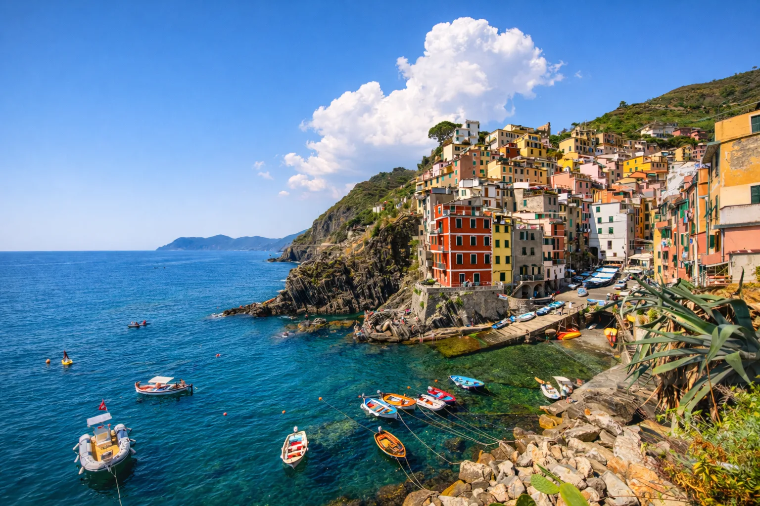 Riomaggiore w Cinque Terre podczas wycieczki z portu La Spezia